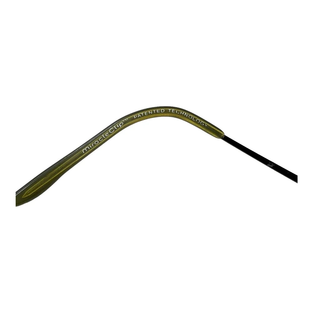 MIRACLECLIP Eyeglasses Frames‎ Black/HNY 49-15-140 Mens Rectangular Frames H3732
